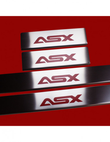 MITSUBISHI ASX  Door sills kick plates   Stainless Steel 304 Mat Finish Red Inscriptions