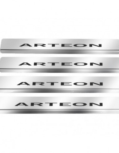 VW ARTEON  Door sills kick plates   Stainless Steel 304 Mirror Finish Black Inscriptions
