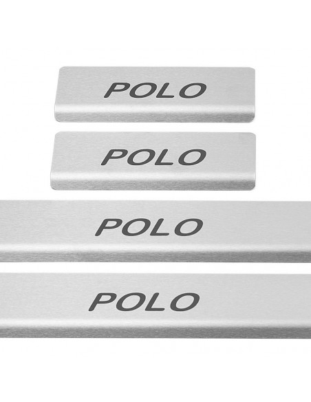 VOLKSWAGEN POLO MK6 AW Battitacco sottoporta  Acciaio inox 304 Finitura opaca Iscrizioni nere
