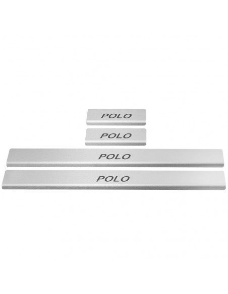 VOLKSWAGEN POLO MK6 AW Battitacco sottoporta  Acciaio inox 304 Finitura opaca Iscrizioni nere