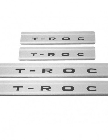 VW T-ROC  Door sills kick plates   Stainless Steel 304 Mat Finish Black Inscriptions