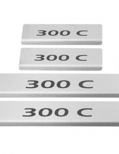 CHRYSLER 300C MK2 Plaques de seuil de porte 300 C  Acier inoxydable 304 Inscriptions en noir mat