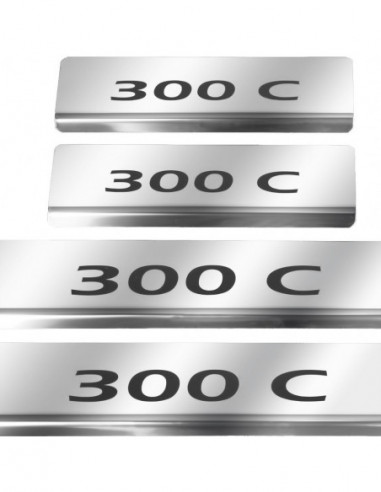 CHRYSLER 300C MK2 Door sills kick plates 300 C  Stainless Steel 304 Mirror Finish Black Inscriptions