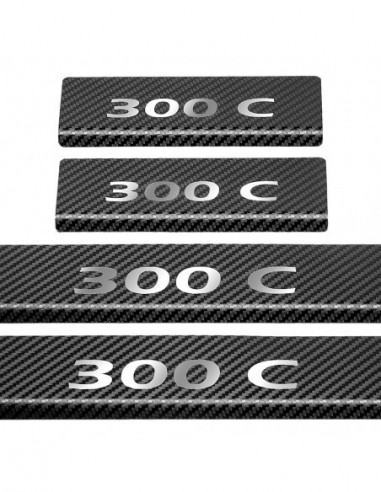 CHRYSLER 300C MK2 Door sills kick plates 300 C  Stainless Steel 304 Mirror Carbon Look Finish