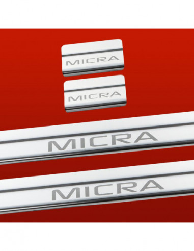 NISSAN MICRA K13 Door sills kick plates  Facelift Stainless Steel 304 Mirror Finish