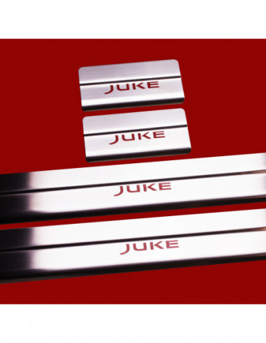 NISSAN JUKE  Door sills kick plates  Facelift Stainless Steel 304 Mat Finish Red Inscriptions