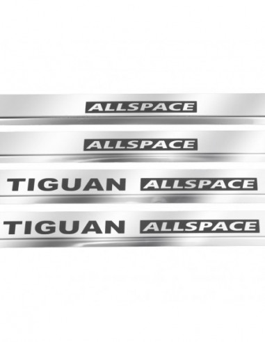 VW TIGUAN MK2 Door sills kick plates TIGUAN ALLSPACE ALLSPACE Stainless Steel 304 Mirror Finish Black Inscriptions