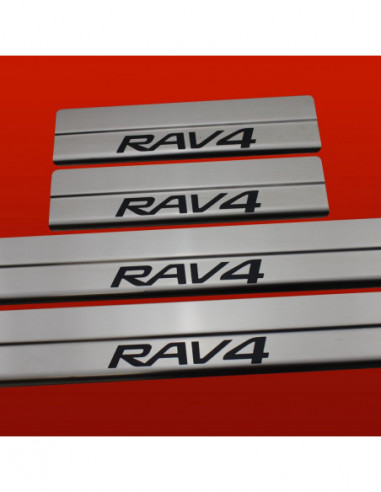 TOYOTA RAV-4 MK4 Plaques de seuil de porte   Acier inoxydable 304 Inscriptions en noir mat