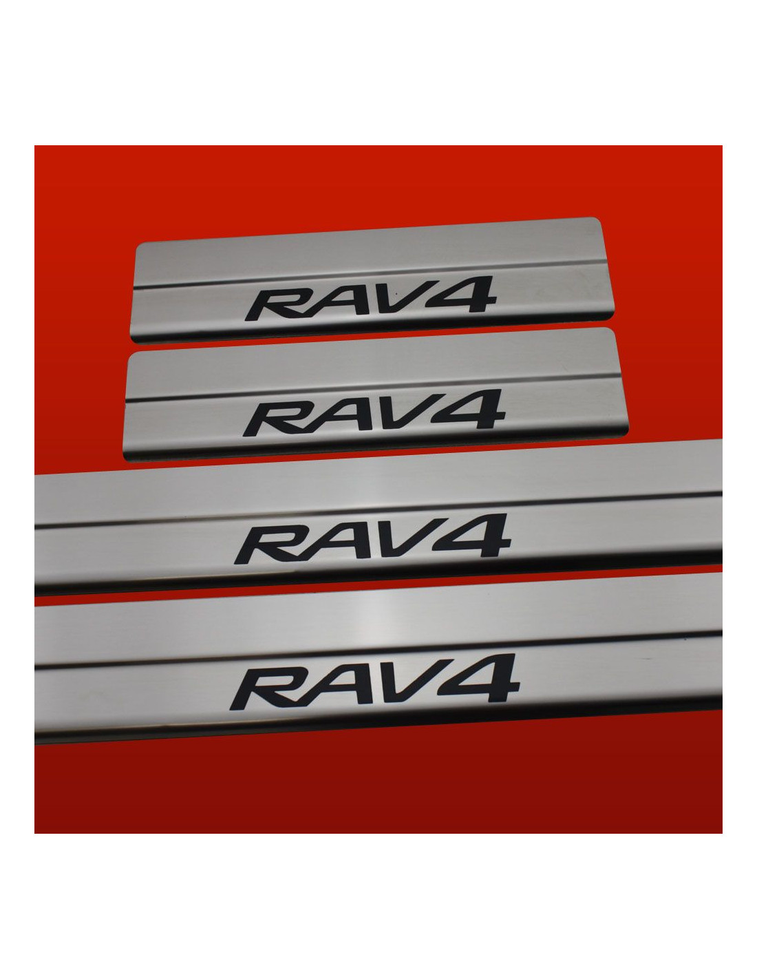 4 Plaques Seuil De Portière Toyota RAV4 2010-2024 - Acier Inoxydable Antidérapant Décoratif