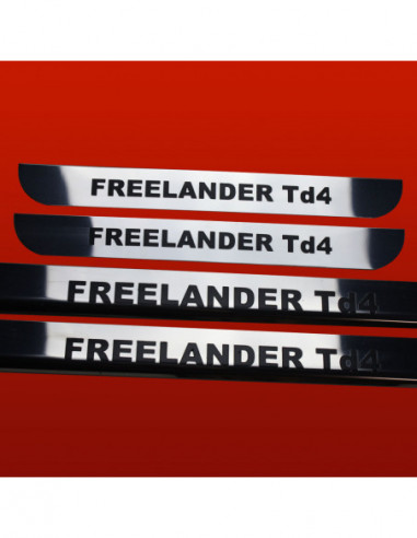 LAND ROVER FREELANDER 1 Battitacco sottoporta FREELANDER TD45 porte Acciaio inox 304 finitura a specchio Iscrizioni nere