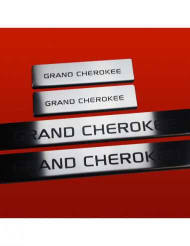 JEEP GRAND CHEROKEE MK3 WK Plaques de seuil de porte   Acier inoxydable 304 Inscriptions en noir mat