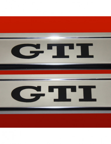 VW GOLF MK4 Door sills kick plates GTI 3 doors Stainless Steel 304 Mirror Finish Black Inscriptions