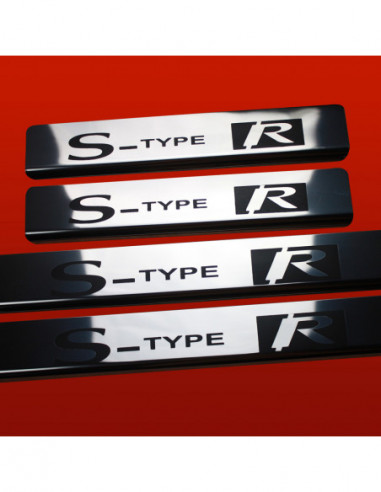 JAGUAR S-TYPE MK2 Door sills kick plates S-TYPE R  Stainless Steel 304 Mirror Finish Black Inscriptions