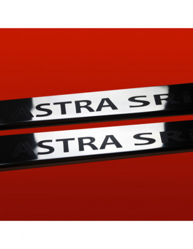 OPEL/VAUXHALL ASTRA MK5/H/III Battitacco sottoporta ASTRA SRI3 porte Acciaio inox 304 finitura a specchio Iscrizioni nere
