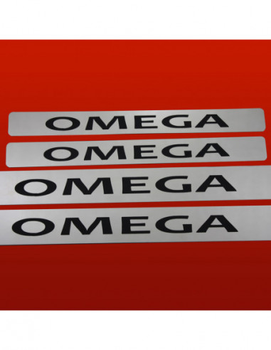 OPEL/VAUXHALL OMEGA B Door sills kick plates   Stainless Steel 304 Mirror Finish Black Inscriptions