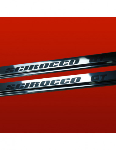 VW SCIROCCO MK2 Door sills kick plates SCIROCCO GT  Stainless Steel 304 Mirror Finish Black Inscriptions