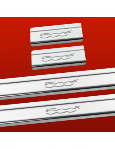FIAT 500X  Door sills kick plates   Stainless Steel 304 Mirror Finish