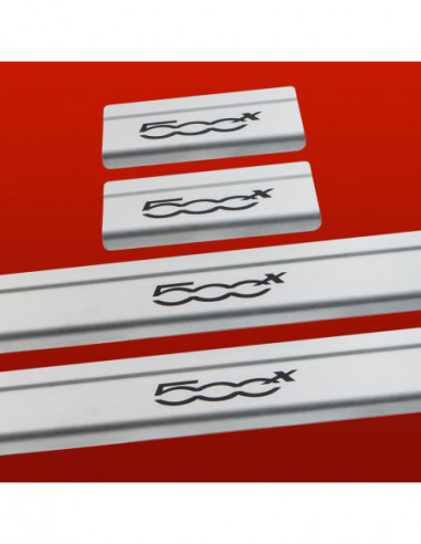 FIAT 500X  Door sills kick plates   Stainless Steel 304 Mat Finish Black Inscriptions