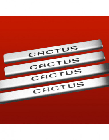 CITROEN C4 CACTUS  Door sills kick plates CACTUS  Stainless Steel 304 Mat Finish Black Inscriptions