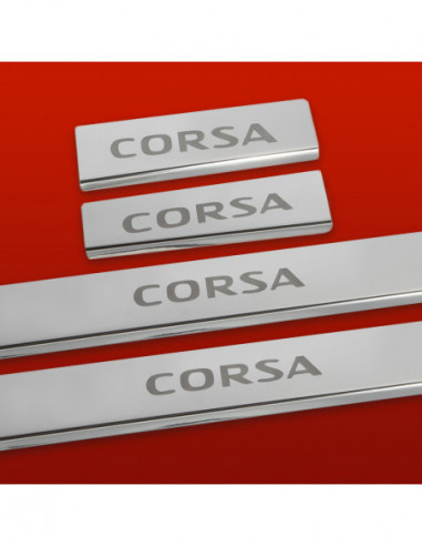 OPEL/VAUXHALL CORSA E Door sills kick plates  5 doors Stainless Steel 304 Mirror Finish