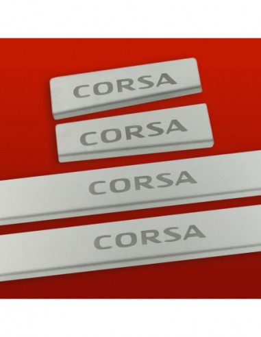 OPEL/VAUXHALL CORSA E Door sills kick plates  5 doors Stainless Steel 304 Mat Finish
