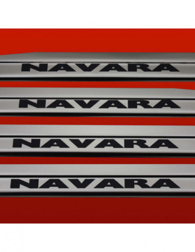 NISSAN NAVARA D40 Door sills kick plates   Stainless Steel 304 Mat Finish Black Inscriptions