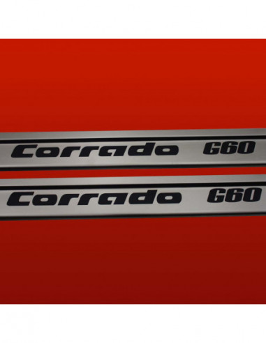 VW CORRADO  Door sills kick plates CORRADO G60  Stainless Steel 304 Mat Finish Black Inscriptions