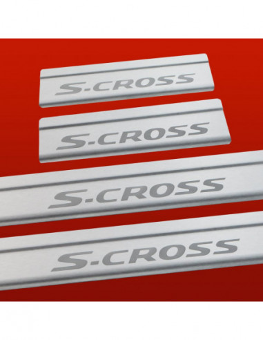 SUZUKI SX4 S-CROSS  Door sills kick plates S-CROSS  Stainless Steel 304 Mat Finish