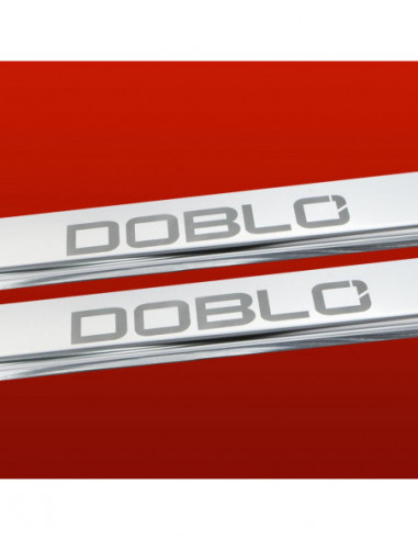 FIAT DOBLO MK2 Door sills kick plates  Front doors Stainless Steel 304 Mirror Finish