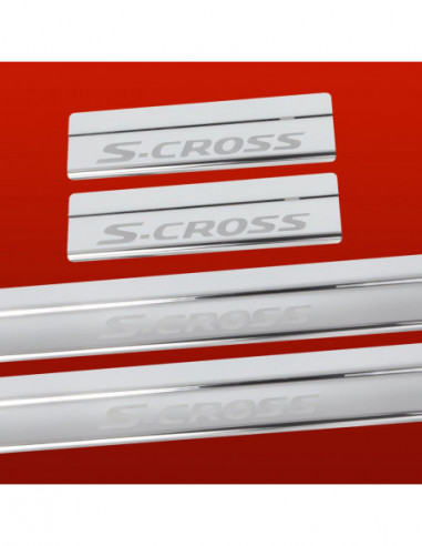 SUZUKI SX4 S-CROSS  Nakładki progowe na progi S-CROSS Facelift Stal nierdzewna 304 połysk