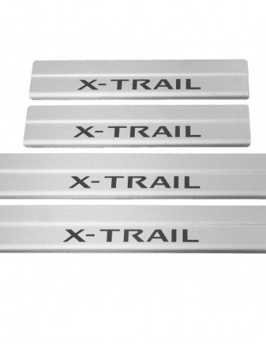 NISSAN X-TRAIL MK3 T32 Plaques de seuil de porte   Acier inoxydable 304 Inscriptions en noir mat