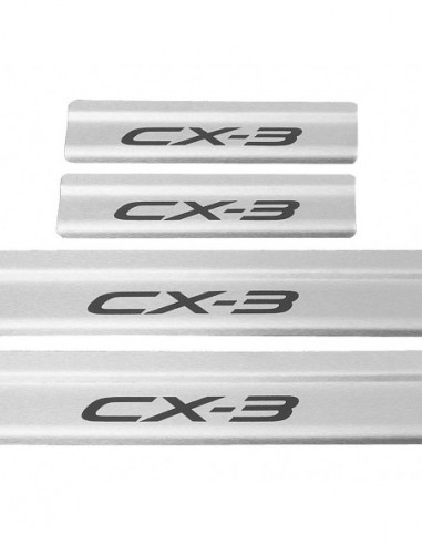 MAZDA CX-3  Plaques de seuil de porte   Acier inoxydable 304 Inscriptions en noir mat