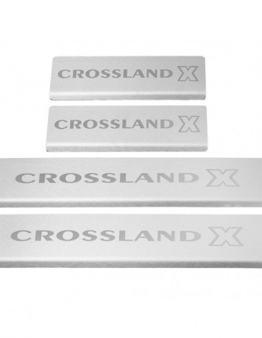 OPEL/VAUXHALL CROSSLAND X  Plaques de seuil de porte   Acier inoxydable 304 fini mat