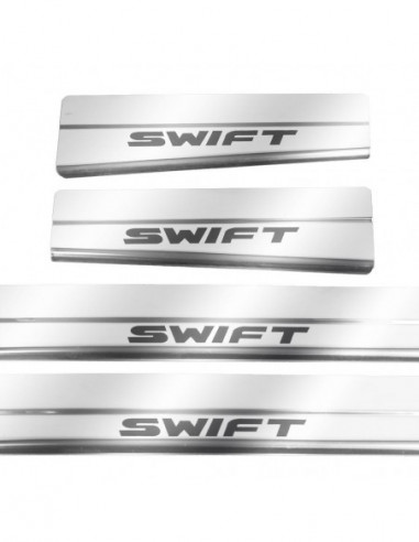 SUZUKI SWIFT MK5 Plaques de seuil de porte  5 portes Acier inoxydable 304 Finition miroir