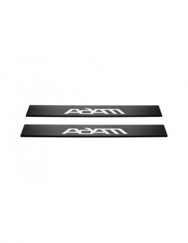 OPEL/VAUXHALL ADAM  Door sills kick plates   Stainless Steel 304 Mirror Carbon Look Finish