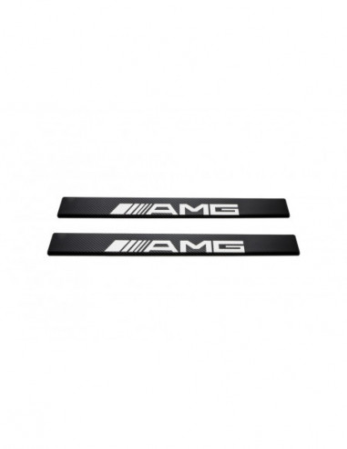 MERCEDES VITO W639 Door sills kick plates AMG  Stainless Steel 304 Mirror Carbon Look Finish