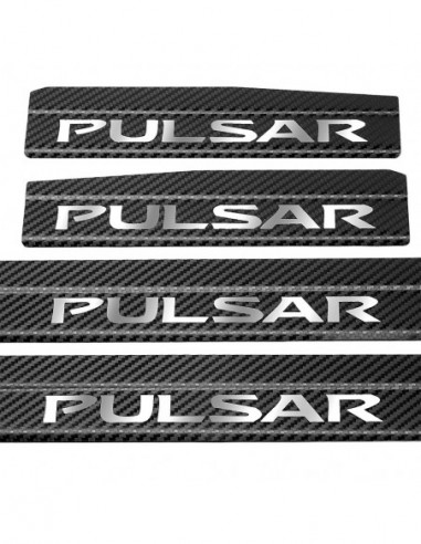 NISSAN PULSAR  Door sills kick plates   Stainless Steel 304 Mirror Carbon Look Finish