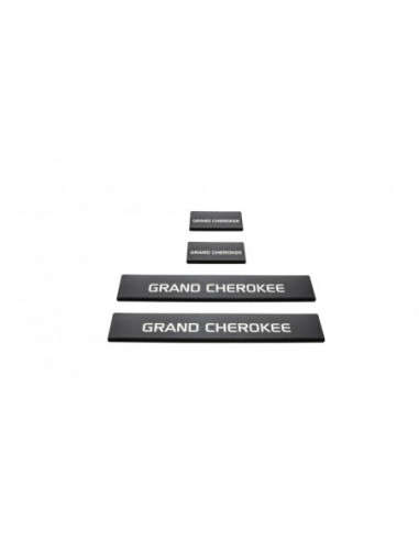 JEEP GRAND CHEROKEE MK4 WK2 Einstiegsleisten Türschwellerleisten    Edelstahl 304, Spiegel-Carbon-Look-Finish