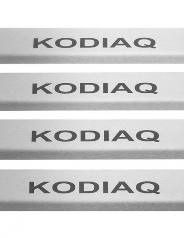 SKODA KODIAQ  Door sills kick plates   Stainless Steel 304 Mat Finish Black Inscriptions