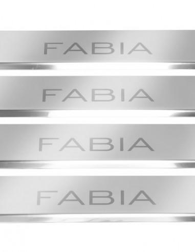 SKODA FABIA MK3 Door sills kick plates   Stainless Steel 304 Mirror Finish