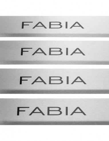 SKODA FABIA MK3 Plaques de seuil de porte   Acier inoxydable 304 Inscriptions en noir mat