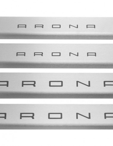 SEAT ARONA  Door sills kick plates   Stainless Steel 304 Mat Finish Black Inscriptions