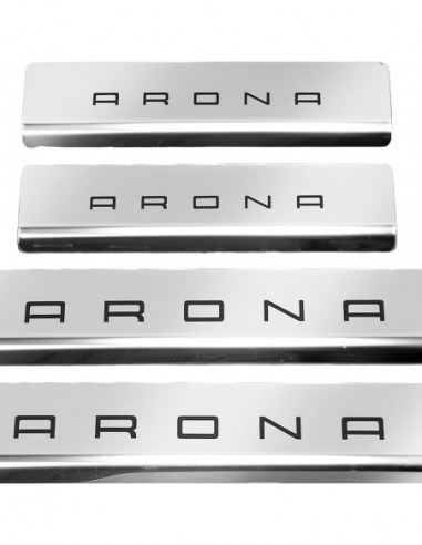 SEAT ARONA  Door sills kick plates   Stainless Steel 304 Mirror Finish Black Inscriptions