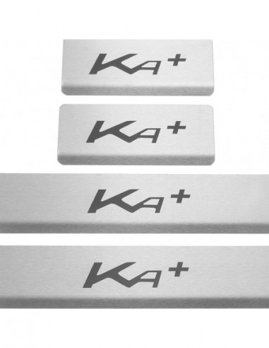 FORD KA+  Nakładki progowe na progi   Stal nierdzewna 304 mat z czarnymi literami