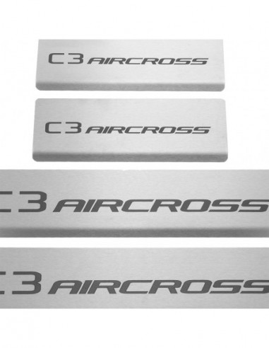 CITROEN C3 AIRCROSS  Door sills kick plates   Stainless Steel 304 Mat Finish Black Inscriptions