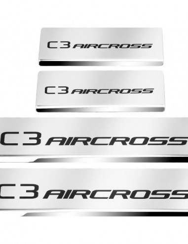 CITROEN C3 AIRCROSS  Door sills kick plates   Stainless Steel 304 Mirror Finish Black Inscriptions