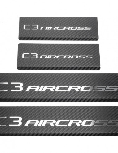 CITROEN C3 AIRCROSS  Door sills kick plates   Stainless Steel 304 Mirror Carbon Look Finish