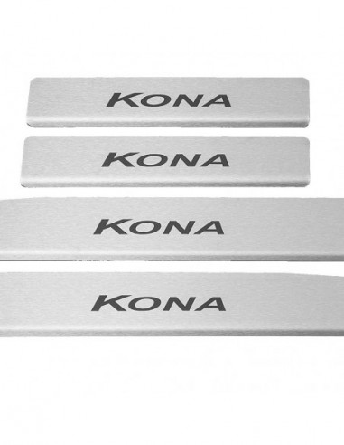HYUNDAI KONA  Plaques de seuil de porte   Acier inoxydable 304 Inscriptions en noir mat