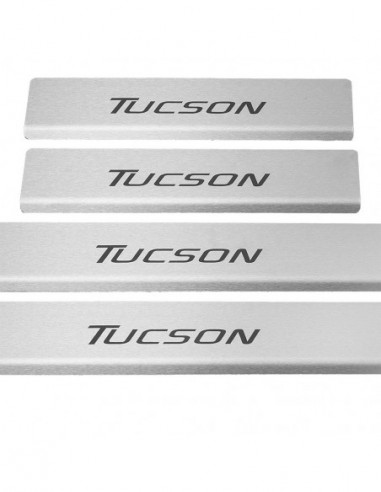HYUNDAI TUCSON MK3 Door sills kick plates   Stainless Steel 304 Mat Finish Black Inscriptions