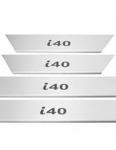 HYUNDAI I40  Plaques de seuil de porte   Acier inoxydable 304 Inscriptions en noir mat